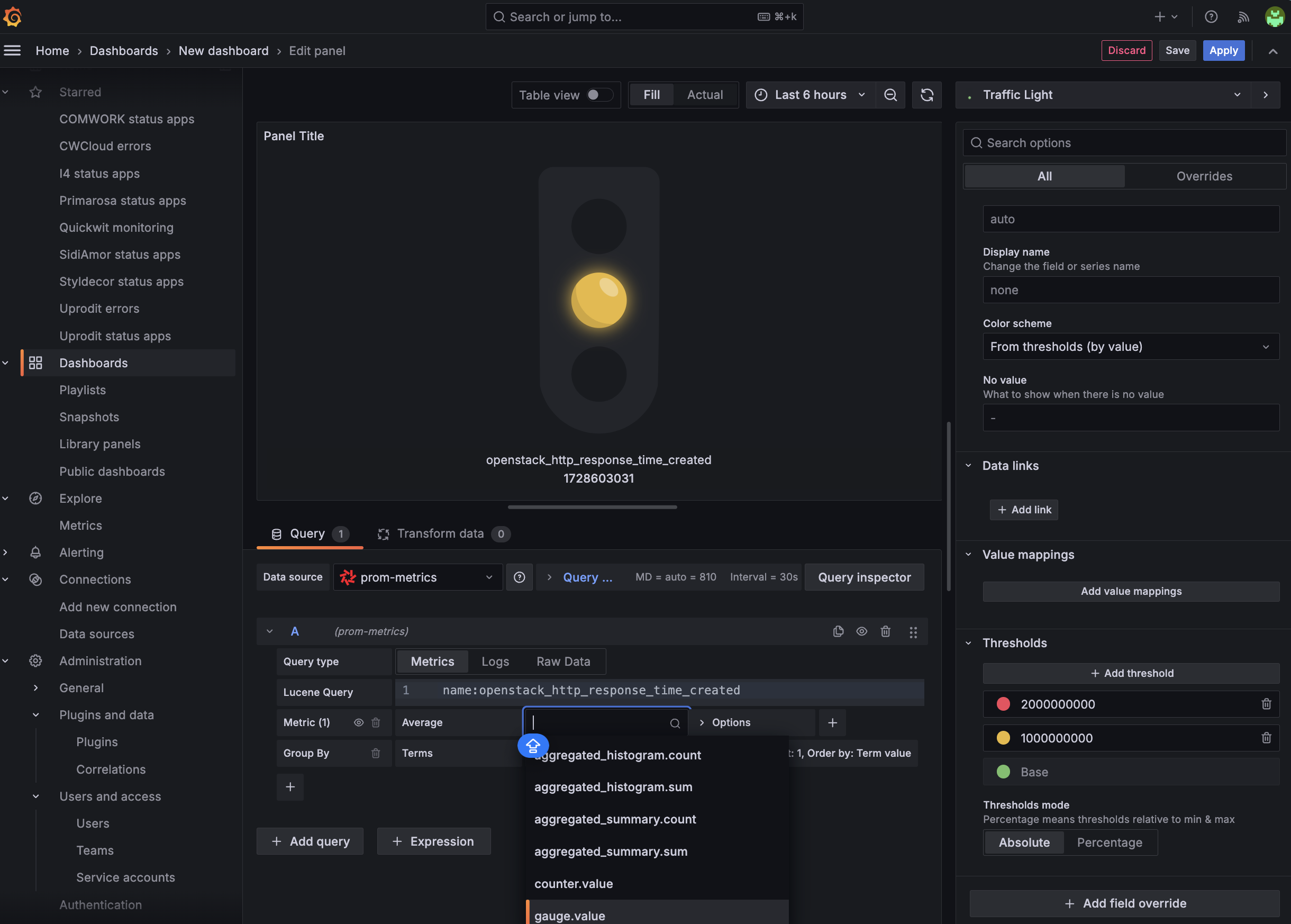 grafana-trafic-light-visualization